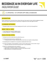 Thumbnail for Recognize AI in Everyday Life: Facilitator Guide