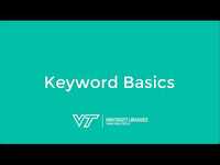 Thumbnail for Keyword Basics