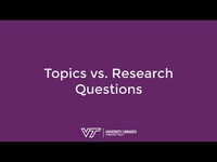 Thumbnail for Topics vs Research Questions