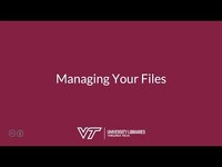 Thumbnail for Managing Your Files