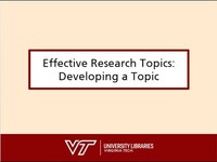 Thumbnail for Developing a Topic